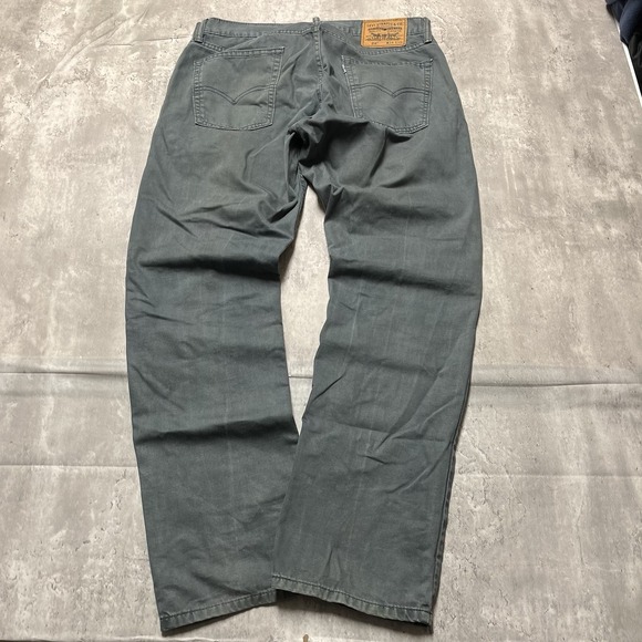 Vtg Levis Jeans Mens 34x30 Green 514 Straight Leg Stretch Denim 5-Pocket Zip Fly - Picture 6 of 9